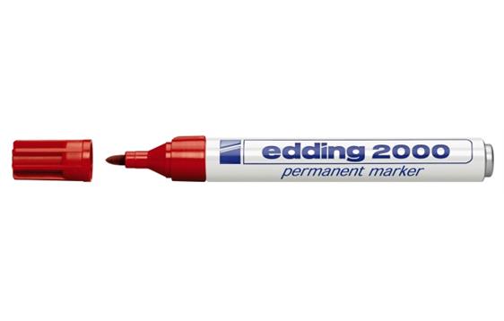 E112368 Edding 4-2000C002 Merkepenn EDDING 2000 r&#248;d rund spiss